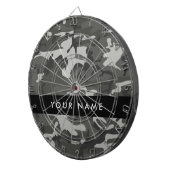 Gray Camouflage Pattern, Your name, Personalize Dartscheibe (Vorderseite rechts)