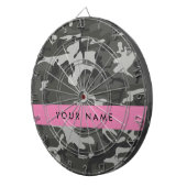 Gray Camouflage Pattern, Your name, Personalize Dartscheibe (Vorderseite rechts)