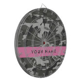 Gray Camouflage Pattern, Your name, Personalize Dartscheibe (Vorderseite Links)