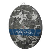 Gray Camouflage Pattern, Your name, Personalize Dartscheibe (Vorderseite rechts)