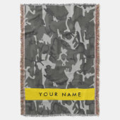 Gray Camouflage Pattern, Your name, Personalize Decke (Vorderseite Vertikal)