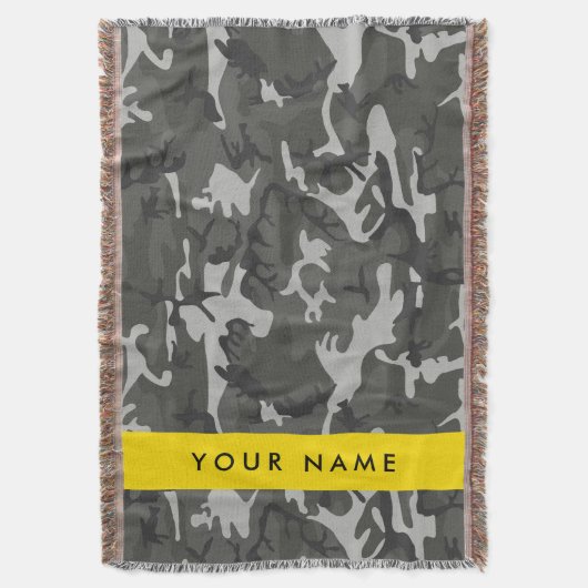 Gray Camouflage Pattern, Your name, Personalize Decke (Vorderseite Vertikal)