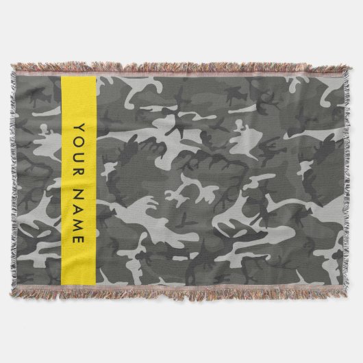 Gray Camouflage Pattern, Your name, Personalize Decke (Vorderseite)