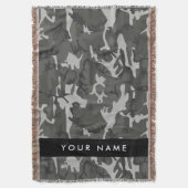 Gray Camouflage Pattern, Your name, Personalize Decke (Vorderseite Vertikal)