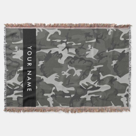 Gray Camouflage Pattern, Your name, Personalize Decke (Vorderseite)