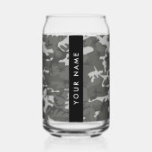 Gray Camouflage Pattern, Your name, Personalize Dosenglas (Vorderseite)