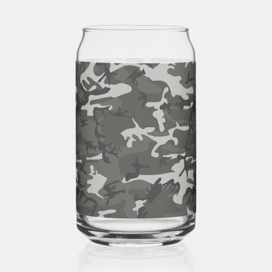 Gray Camouflage Pattern, Your name, Personalize Dosenglas (Rückseite)