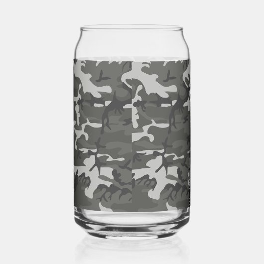 Gray Camouflage Pattern, Your name, Personalize Dosenglas (Rechts)