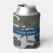 Gray Camouflage Pattern, Your name, Personalize Dosenkühler (Kanne Vorderseite)