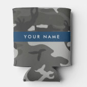 Gray Camouflage Pattern, Your name, Personalize Dosenkühler (Rückseite)