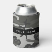 Gray Camouflage Pattern, Your name, Personalize Dosenkühler (Kanne Vorderseite)