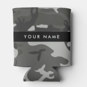 Gray Camouflage Pattern, Your name, Personalize Dosenkühler (Rückseite)