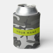Gray Camouflage Pattern, Your name, Personalize Dosenkühler (Kanne Vorderseite)