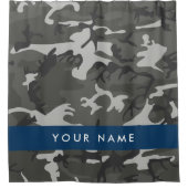 Gray Camouflage Pattern, Your name, Personalize Duschvorhang (Vorderseite)