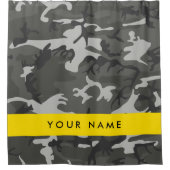 Gray Camouflage Pattern, Your name, Personalize Duschvorhang (Vorderseite)