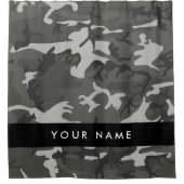 Gray Camouflage Pattern, Your name, Personalize Duschvorhang (Vorderseite)