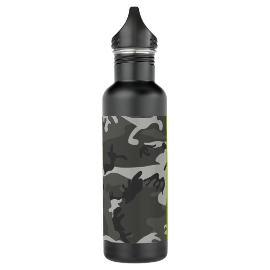 Gray Camouflage Pattern, Your name, Personalize Edelstahlflasche (Links)