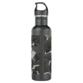 Gray Camouflage Pattern, Your name, Personalize Edelstahlflasche (Rückseite)