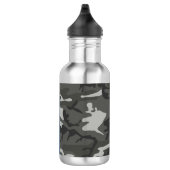 Gray Camouflage Pattern, Your name, Personalize Edelstahlflasche (Rechts)