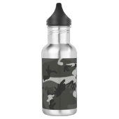 Gray Camouflage Pattern, Your name, Personalize Edelstahlflasche (Links)
