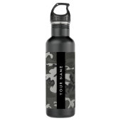 Gray Camouflage Pattern, Your name, Personalize Edelstahlflasche (Vorderseite)