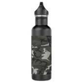 Gray Camouflage Pattern, Your name, Personalize Edelstahlflasche (Rechts)