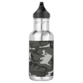Gray Camouflage Pattern, Your name, Personalize Edelstahlflasche (Rechts)