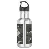 Gray Camouflage Pattern, Your name, Personalize Edelstahlflasche (Rückseite)