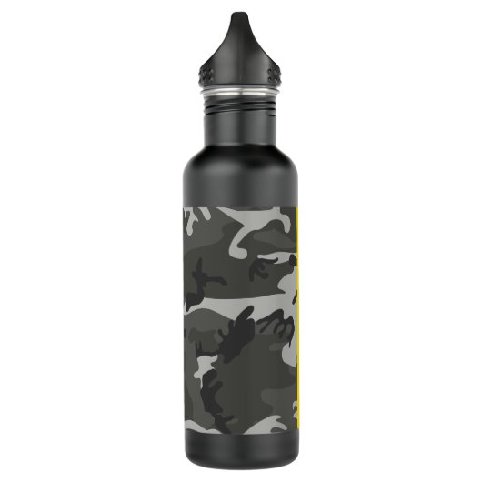 Gray Camouflage Pattern, Your name, Personalize Edelstahlflasche (Links)