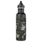 Gray Camouflage Pattern, Your name, Personalize Edelstahlflasche (Rechts)