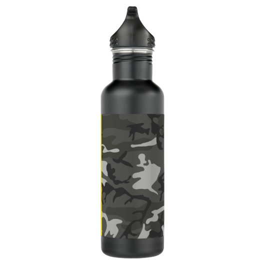 Gray Camouflage Pattern, Your name, Personalize Edelstahlflasche (Rechts)