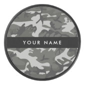 Gray Camouflage Pattern, Your name, Personalize Eishockey Puck (Vorderseite)