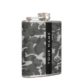 Gray Camouflage Pattern, Your name, Personalize Flachmann (Rechts)