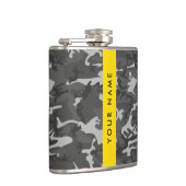 Gray Camouflage Pattern, Your name, Personalize Flachmann (Rechts)