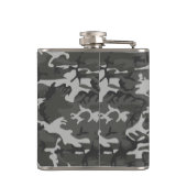 Gray Camouflage Pattern, Your name, Personalize Flachmann (Rückseite)