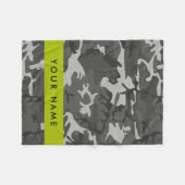 Gray Camouflage Pattern, Your name, Personalize Fleecedecke (Vorderseite (Horizontal))