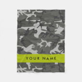 Gray Camouflage Pattern, Your name, Personalize Fleecedecke (Vorderseite)