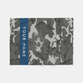 Gray Camouflage Pattern, Your name, Personalize Fleecedecke (Vorderseite (Horizontal))