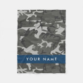 Gray Camouflage Pattern, Your name, Personalize Fleecedecke (Vorderseite)