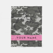 Gray Camouflage Pattern, Your name, Personalize Fleecedecke (Vorderseite)