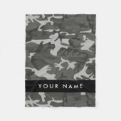 Gray Camouflage Pattern, Your name, Personalize Fleecedecke (Vorderseite)