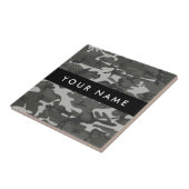Gray Camouflage Pattern, Your name, Personalize Fliese (Seite)