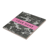 Gray Camouflage Pattern, Your name, Personalize Fliese (Seite)