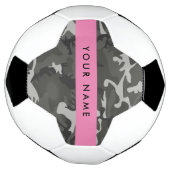 Gray Camouflage Pattern, Your name, Personalize Fußball (Gedreht)
