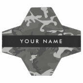 Gray Camouflage Pattern, Your name, Personalize Fußball (Flach)