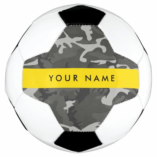 Gray Camouflage Pattern, Your name, Personalize Fußball (Vorderseite)