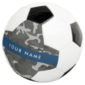 Gray Camouflage Pattern, Your name, Personalize Fußball (Dreiviertel)