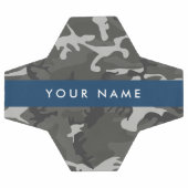 Gray Camouflage Pattern, Your name, Personalize Fußball (Flach)