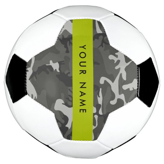Gray Camouflage Pattern, Your name, Personalize Fußball (Gedreht)