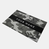 Gray Camouflage Pattern, Your name, Personalize Fußmatte (Schrägansicht)